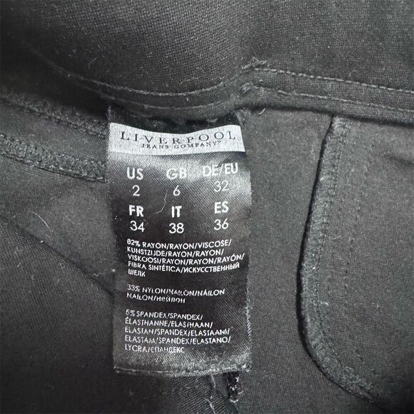 EUC Liverpool Women's Stretch Cigarette Pants Size 2 Black - Picture 5 of 5